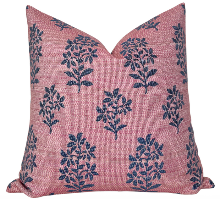 Asha Pillow Cover in Pink, Peter Dunham Textiles