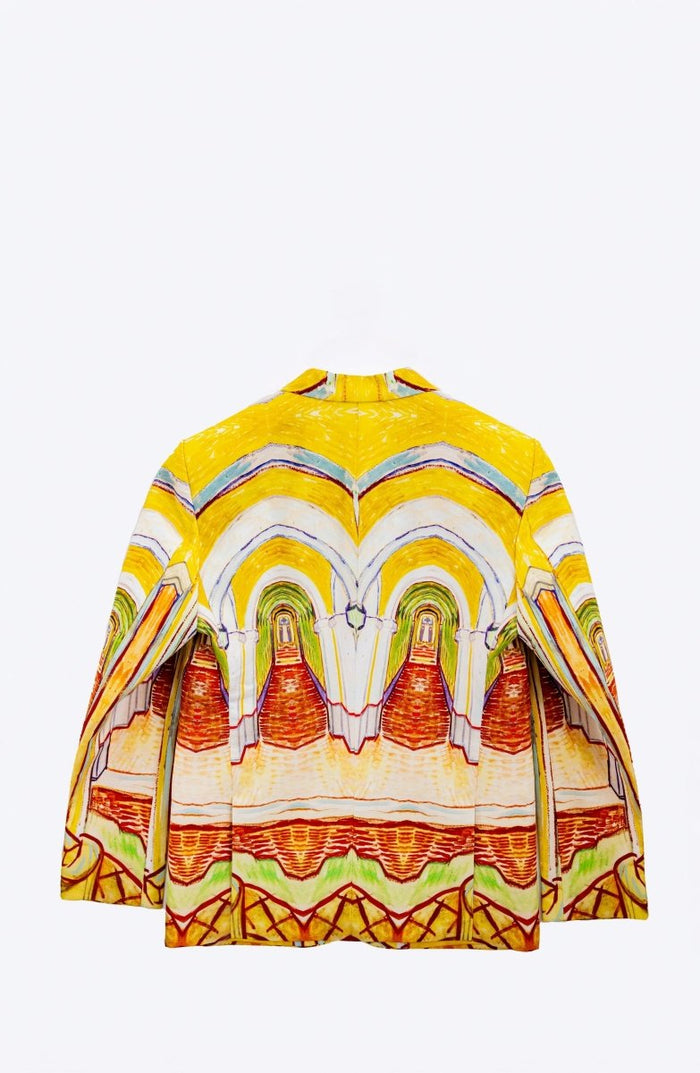 Summer Light Blazer - Asylum by Van Gogh - Yellow Orange Cotton - Unisex - Naymish Designs