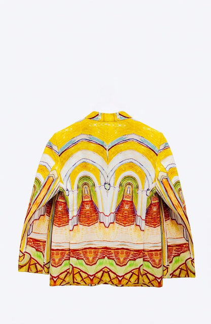 Summer Light Blazer - Asylum by Van Gogh - Yellow Orange Cotton - Unisex - Naymish Designs