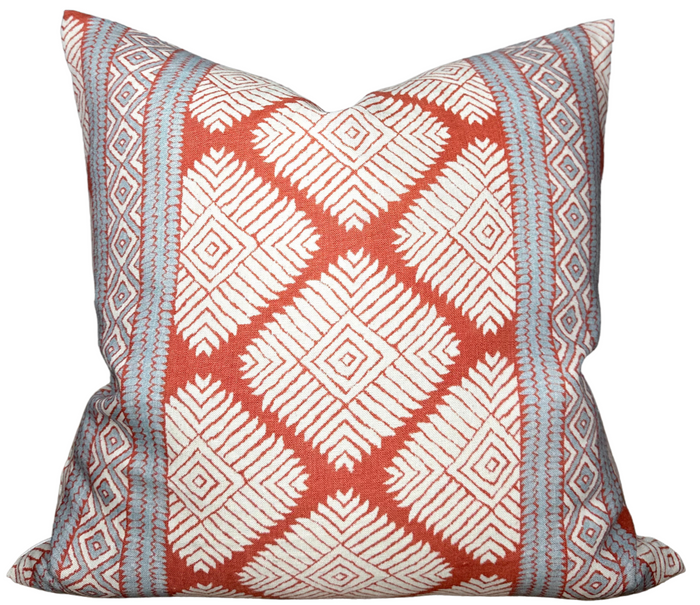 Austin Pillow Cover in Coral, Thibaut Pillows