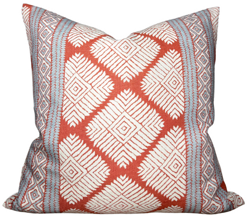 Austin Pillow Cover in Coral, Thibaut Pillows