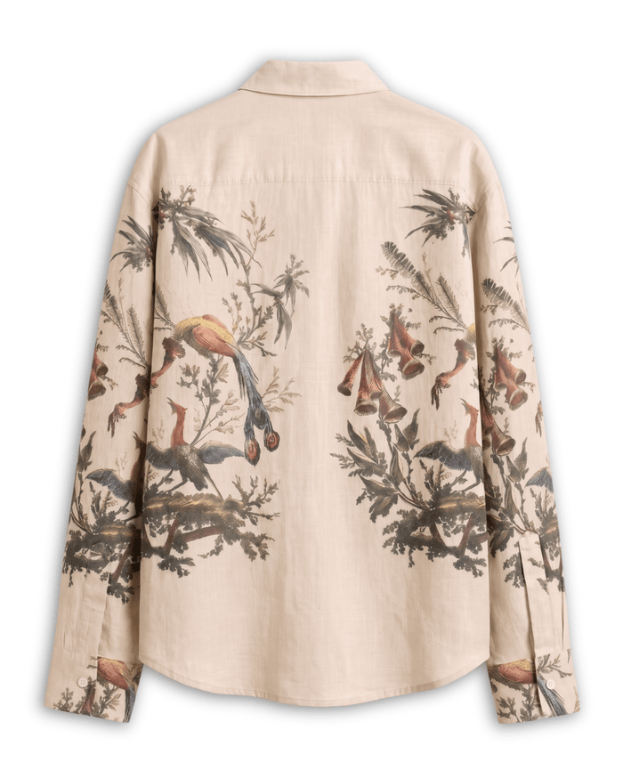 Aviary Bloom Shirt Women - Printed Giza Cotton Shirt - Naymish Designs