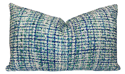 Babe's Tweed Pillow Cover in Blue + Green