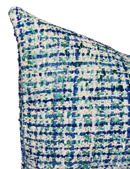 Babe's Tweed Pillow Cover in Blue + Green