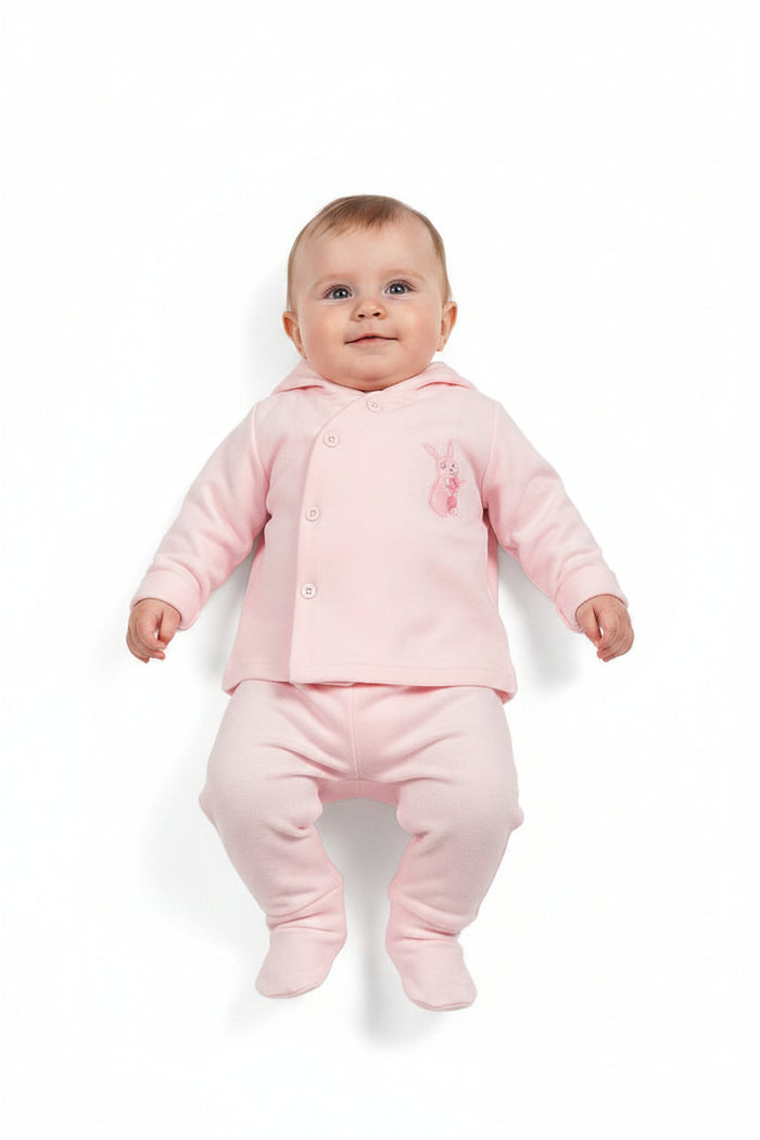 Baby Girls 2 pcs Set with Hood - Bunny  (PK6) (NB-6) BIS-2020-2559