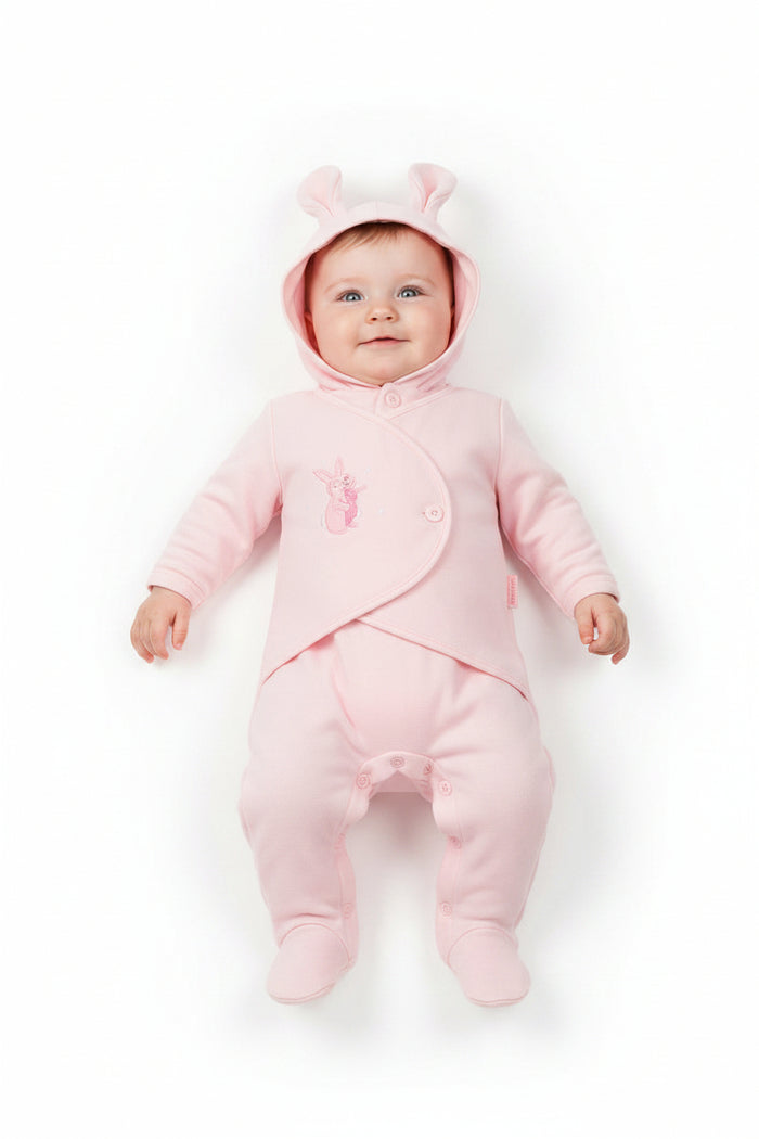 Baby Girls Wrap-Over All in One with Hood - Bunny (PK6) (NB-3) BIS-2020-2558
