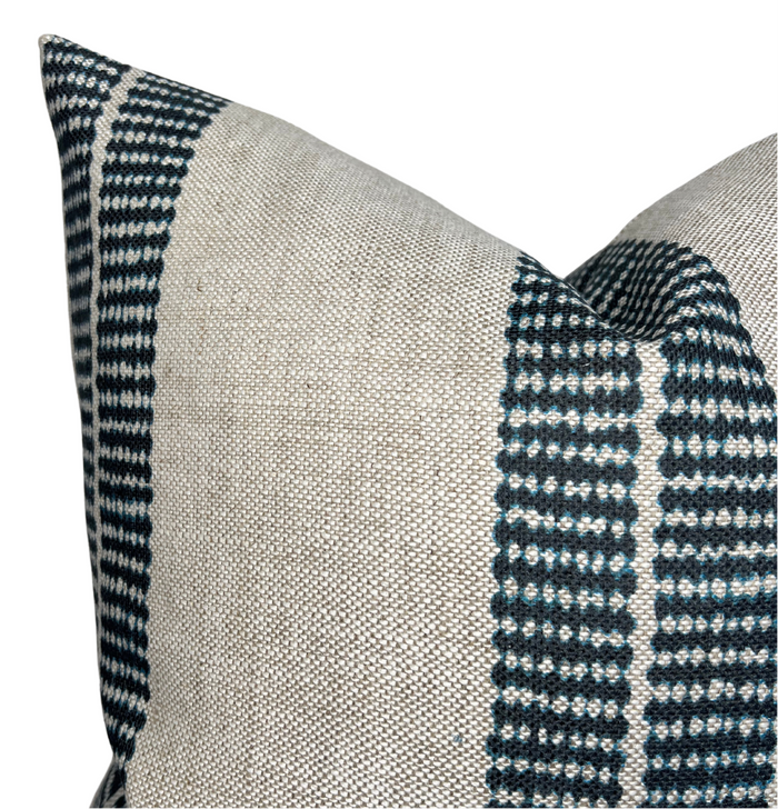 Band Pillow Cover in Indigo, McLaurin + Piercy Textiles