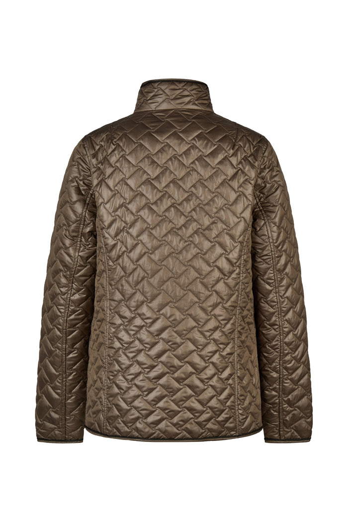 Barbara Lebek 10820062 Reversible Quilted Jacket - Nougat back view Shop Barbara Lebek at Dotique