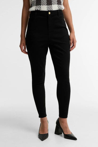 Barbour International Gabriette Skinny Jean Black LTR0447 on model. Shop Barbour International at Dotique