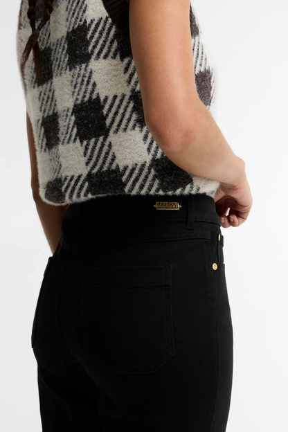 Barbour International Gabriette Skinny Jean Black LTR0447 back view. Shop Barbour International at Dotique