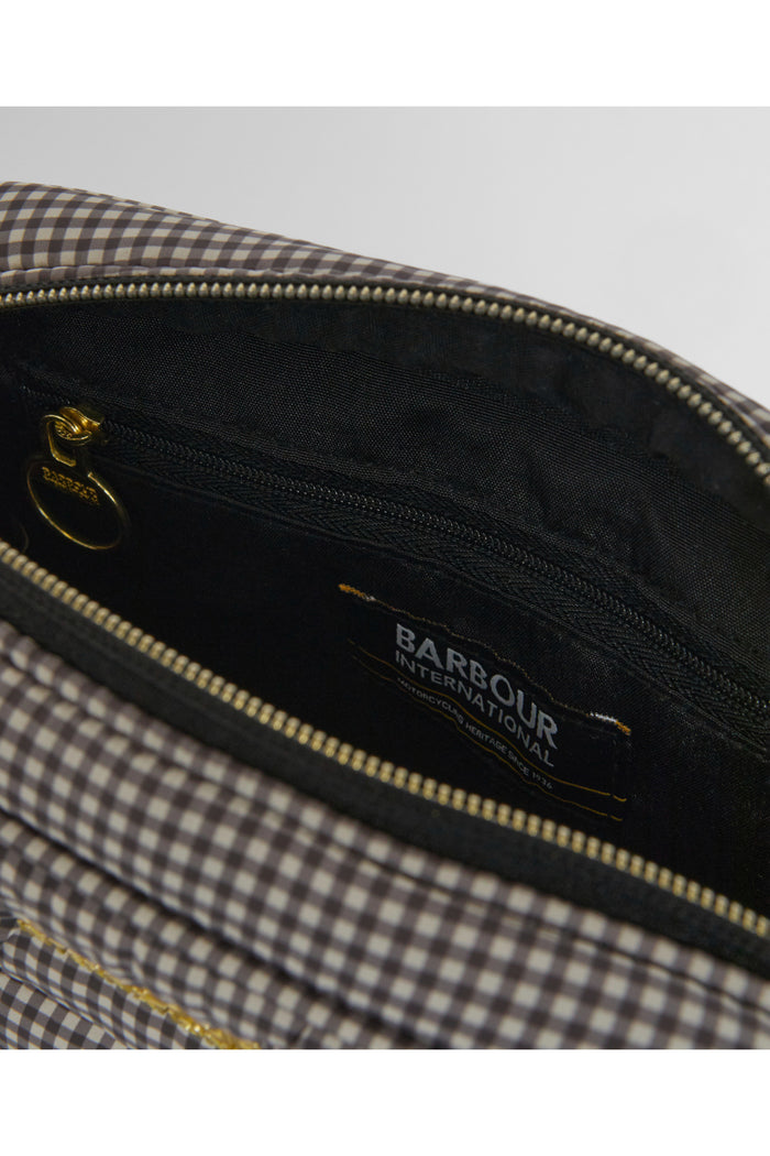 Barbour International Monaco Check Crossbody Truffle Check Bag LBA0584 inner lining Shop Barbour International at Dotique