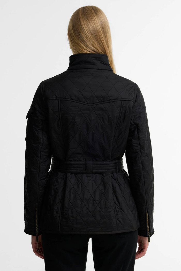 Barbour International Polarquilt Quilted Jacket Black/Black LQU0030 back view Shop Barbour International at Dotique