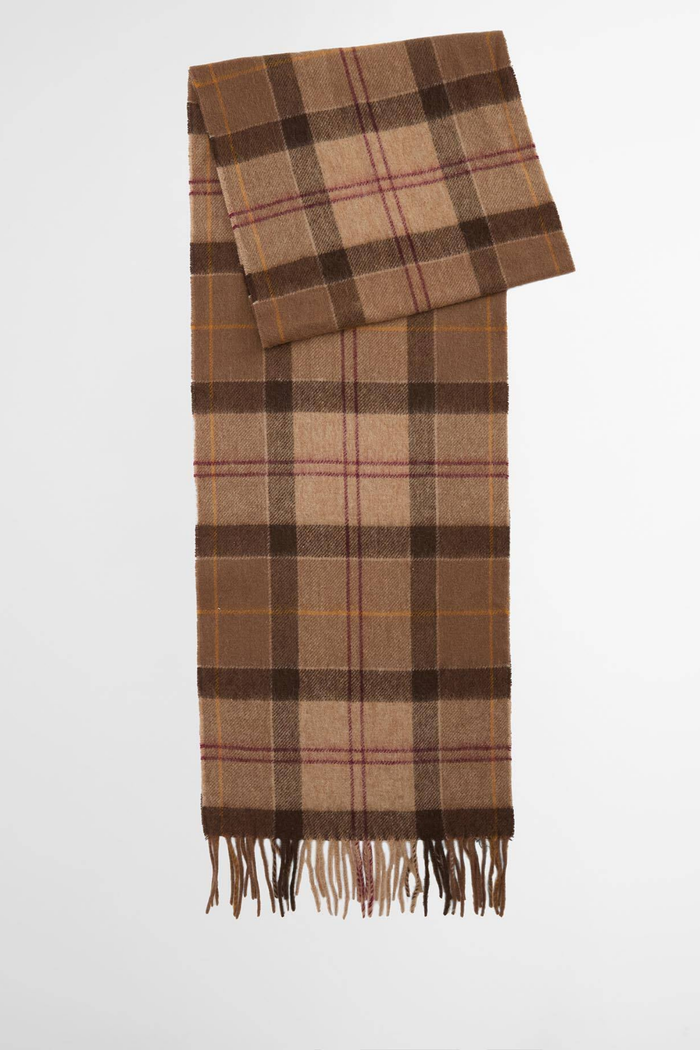 Barbour Tartan Scarf Muted Tartan LSC0129 folded plaid scarf Shop Barbour at Dotique