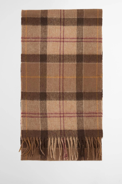 Barbour Tartan Scarf Muted Tartan LSC0129 brown plaid scarf Shop Barbour at Dotique
