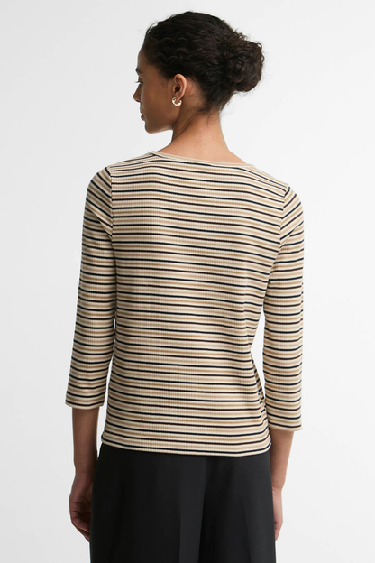 Barbour Wynn Striped Top Birchwood Stripe LML0937 rear view Shop Barbour at Dotique