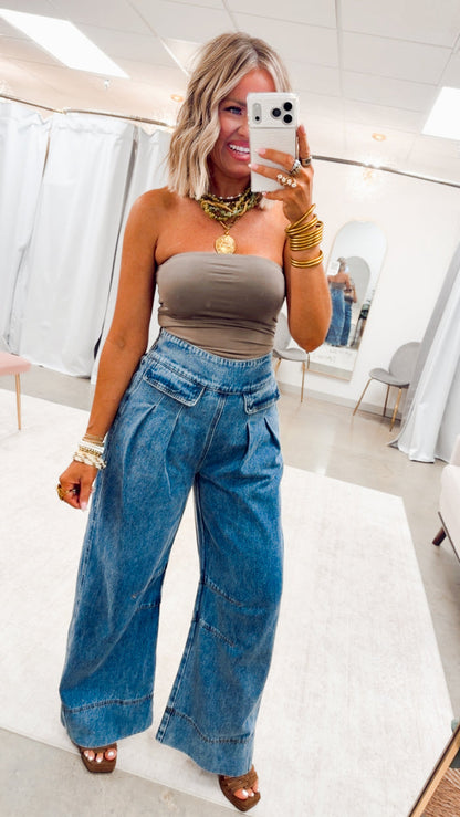 Basic Bandeau Top-Burnt Olive
