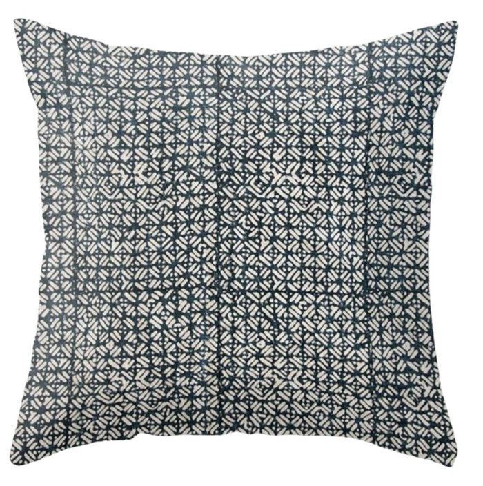 Batik Pillow Cover in Pacific Blue, Walter G Textiles