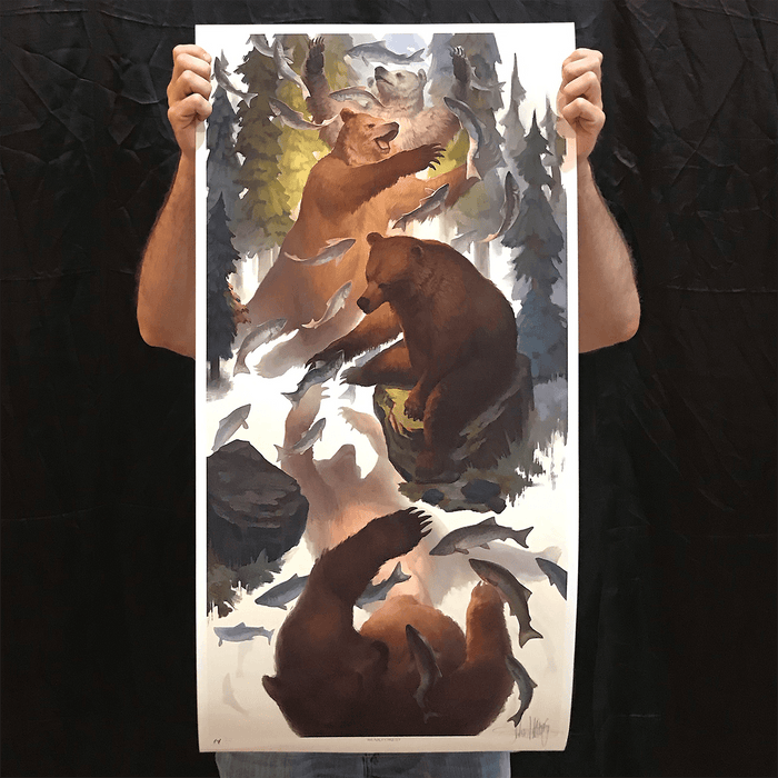 Bear Forest - LIMITED EDITION - BoxWood Board Designs - 18" x 36" - - Thrive Print