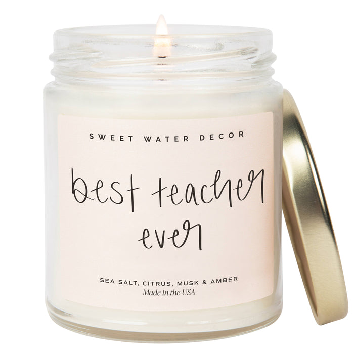 Best Teacher Ever 9 oz Soy Candle - Home Decor & Gifts