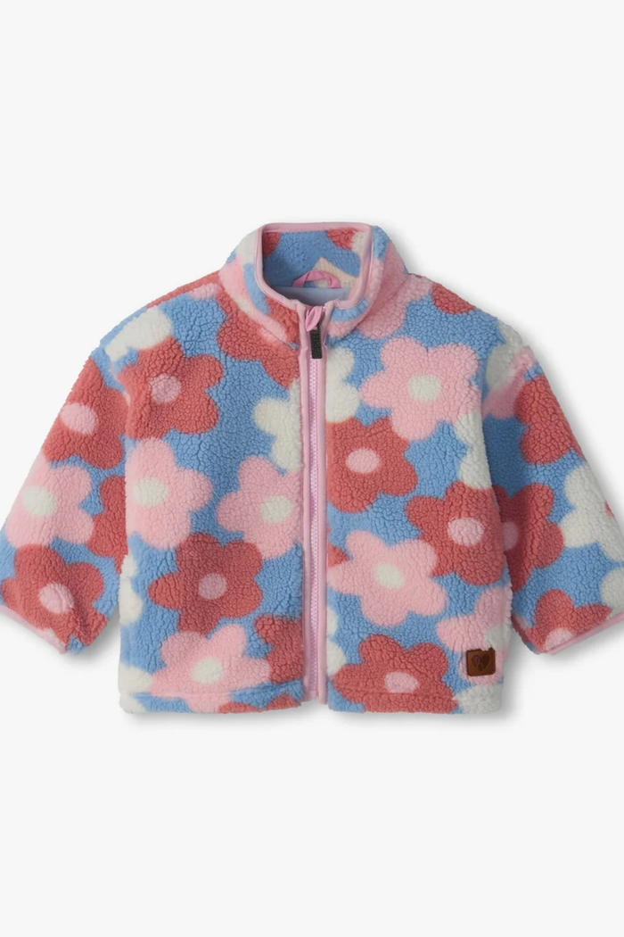 Big Flowers Faux Sherpa Jacket
