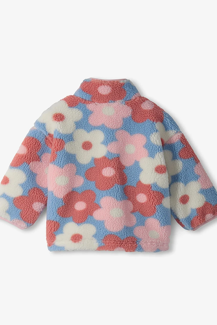 Big Flowers Faux Sherpa Jacket