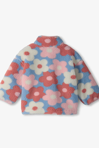 Big Flowers Faux Sherpa Jacket