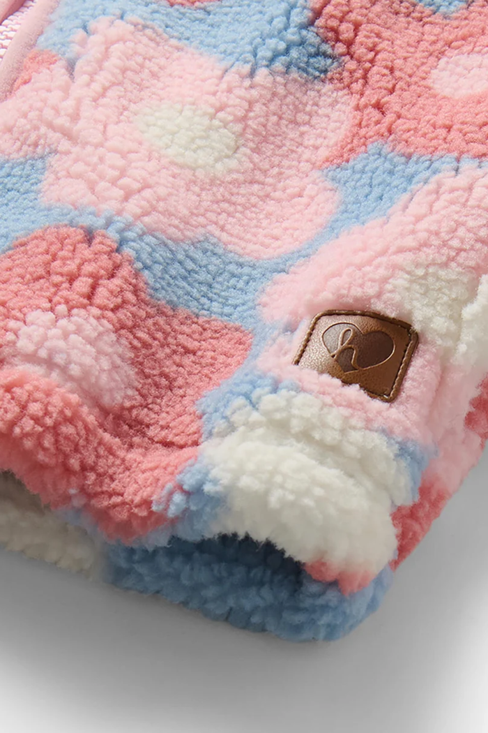 Big Flowers Faux Sherpa Jacket