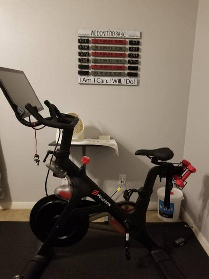 Handmade fitness record display board for runners and indoor cycling enthusiasts