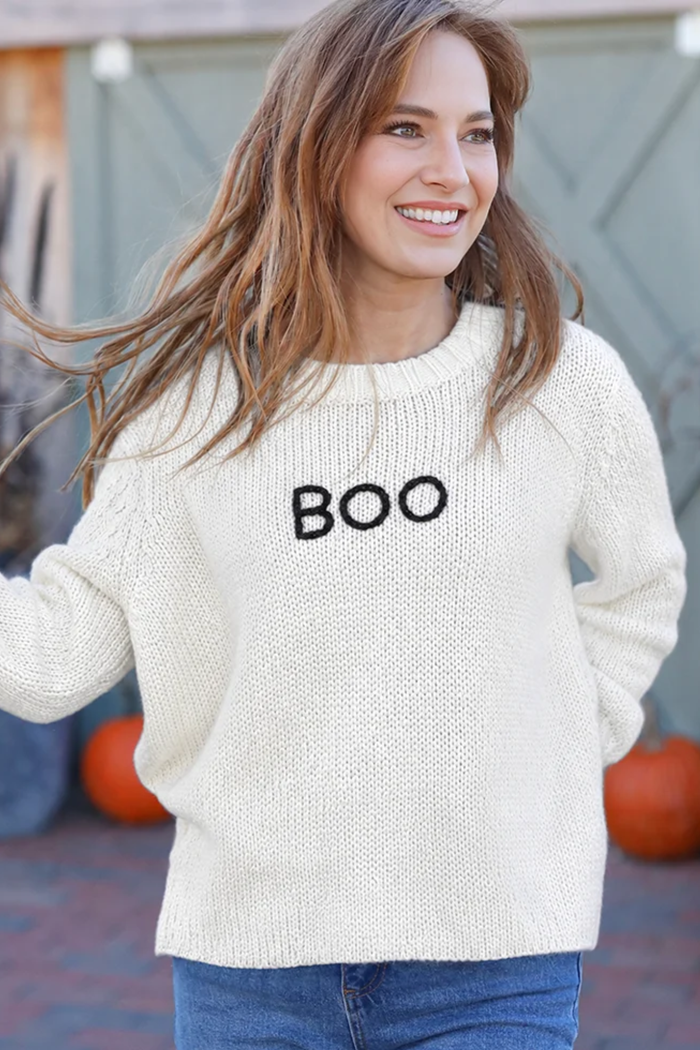Boo Embroidered Sweater