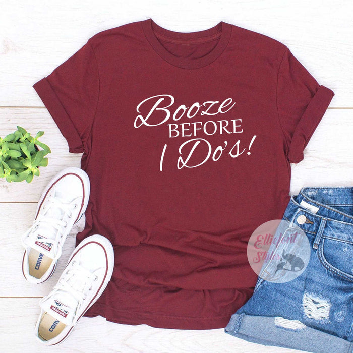 Booze Before I Do's Bachelorette Party Shirts