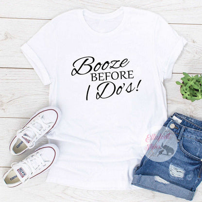 Booze Before I Do's Bachelorette Party Shirts