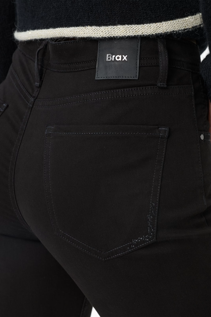 Brax 71-1707 02 Mary Winter Dream Five-Pocket Straight Leg Jeans Black back pocket detail Shop Brax at Dotique