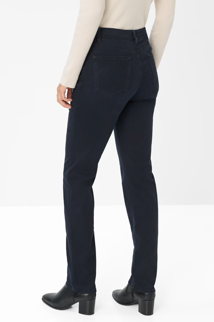 Brax 71-1707 22 Mary Winter Dream Five-Pocket Straight Leg Jeans Dark Blue back view. Shop Brax at Dotique