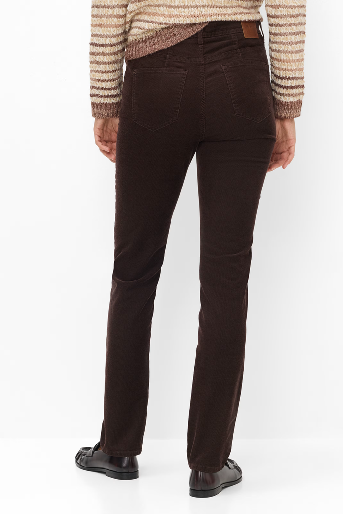 BRAX Mary Corduroy Trousers 9-3833/55 Dark Brown back view. Shop Brax at Dotique