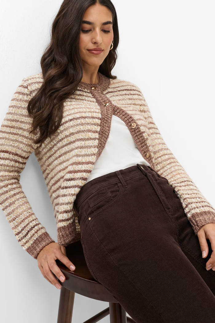 BRAX Mary Corduroy Trousers 9-3833/55 Dark Brown on model. Brax. Shop Brax at Dotique