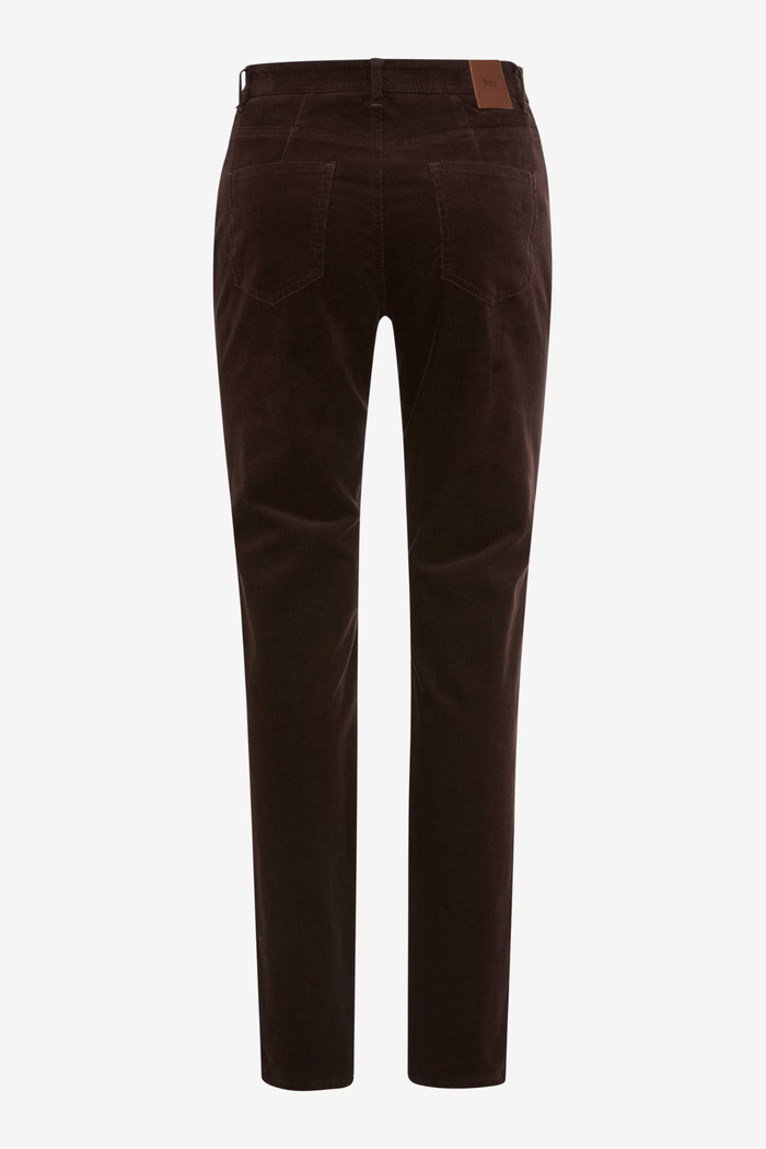 BRAX Mary Corduroy Trousers 9-3833/55 Dark Brown back view. Brax. Shop Brax at Dotique