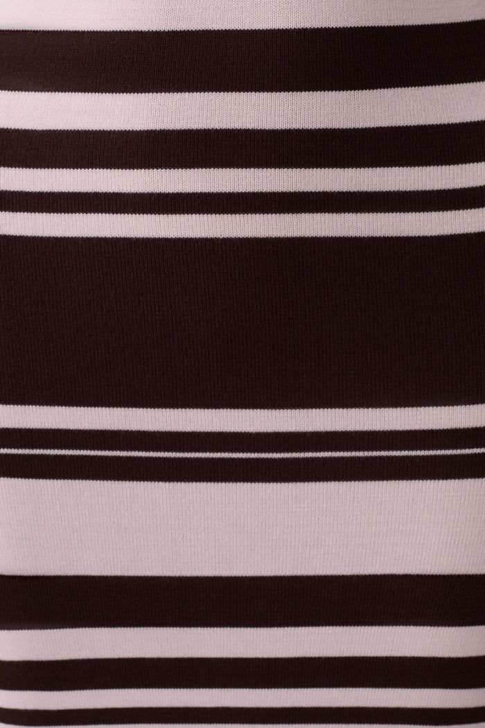 Brienne Stripe Midi Dress - Pink/Chocolate