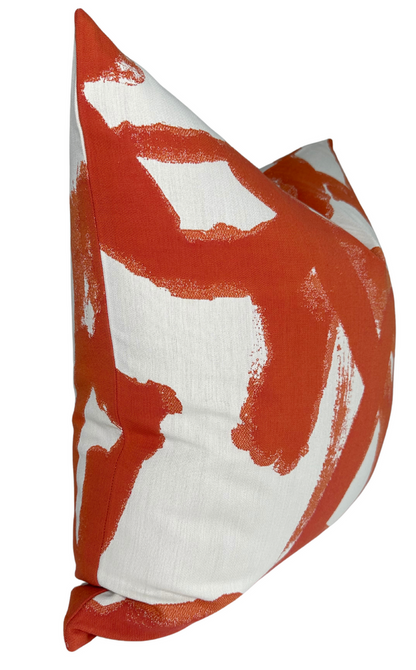 Brushstrokes Pillow Cover in Persimmon, Indoor Outdoor Pillows