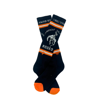 Cactus Alley-Correctional Vaca Blk Performance Boot Socks