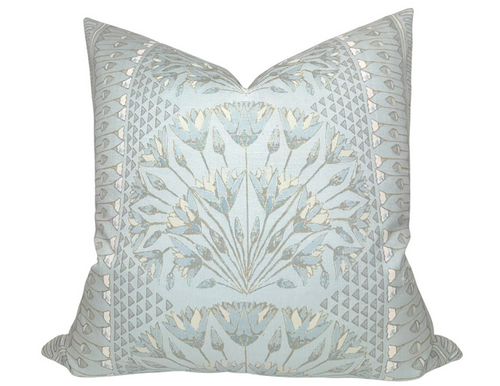 Cairo Pillow Cover in Spa Blue, Thibaut Pillows