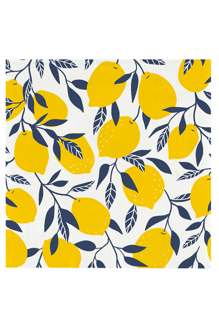 Ceramic Napkin Holder w/Lemon Napkins