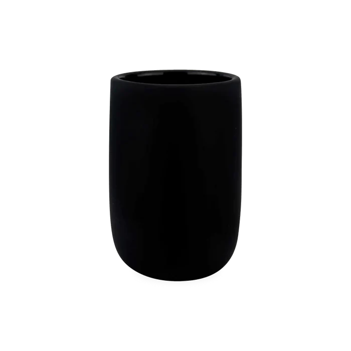 Using soft and organic forms, the Ceramic Rubber Tumbler is made of ceramics coated with a matte black rubber finish.