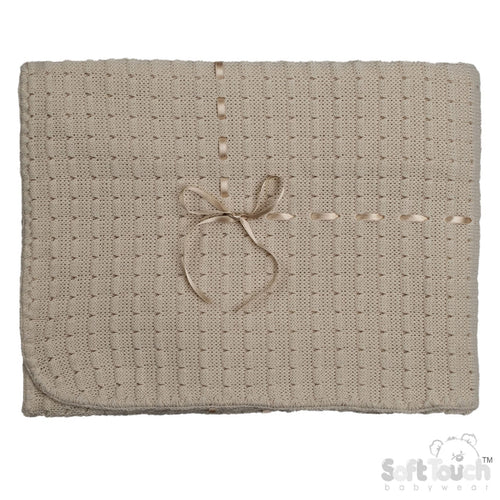 Coffee Waffle Shawl - Ribbon (95x95cm) (PK4) SH12-COF