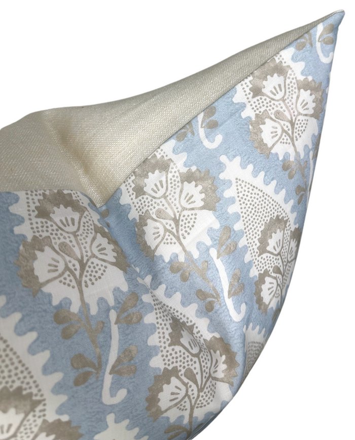 Cornwall Floral Pillow Cover in Spa Blue, Thibaut Pillows