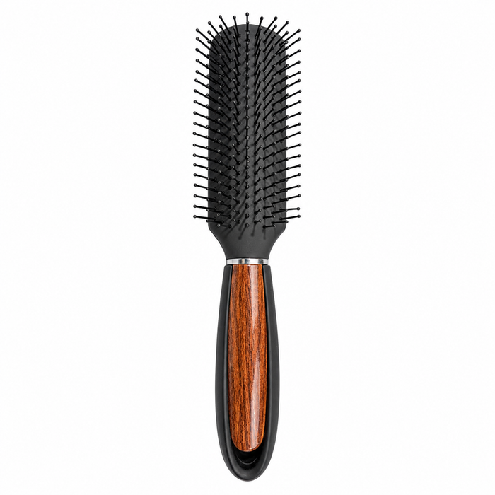 CS Beauty Oblong Brush with wood-effect handle – lightweight detangling brush for quick blow drying, smoothing and reducing drying time.