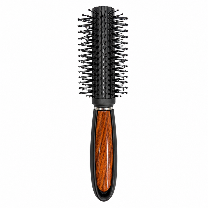 CS Beauty Radial Brush with wood-effect handle - lightweight blow-dry brush for adding volume, smoothing hair and creating soft curls on all hair types.