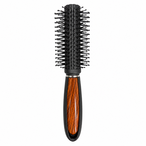 CS Beauty Radial Brush with wood-effect handle - lightweight blow-dry brush for adding volume, smoothing hair and creating soft curls on all hair types.