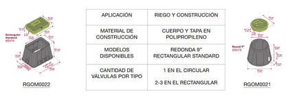 CUBRE VALVULA RECTANGULAR 382 MM X 255 MM X 303 MM / 02674 - RGOM0022