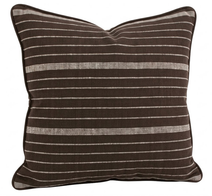 Cusco Stripe Pillow Cover in Chocolate