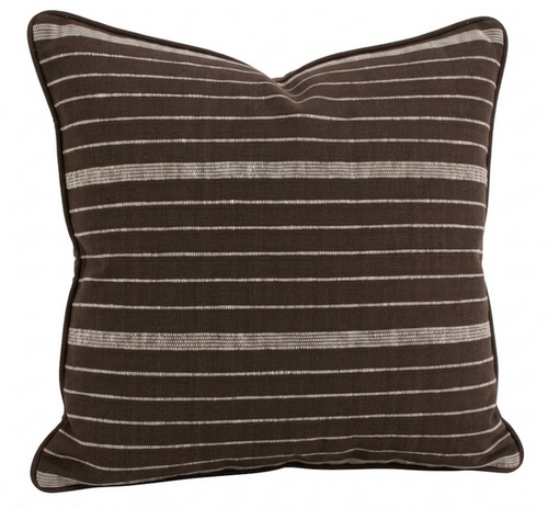 Cusco Stripe Pillow Cover in Chocolate